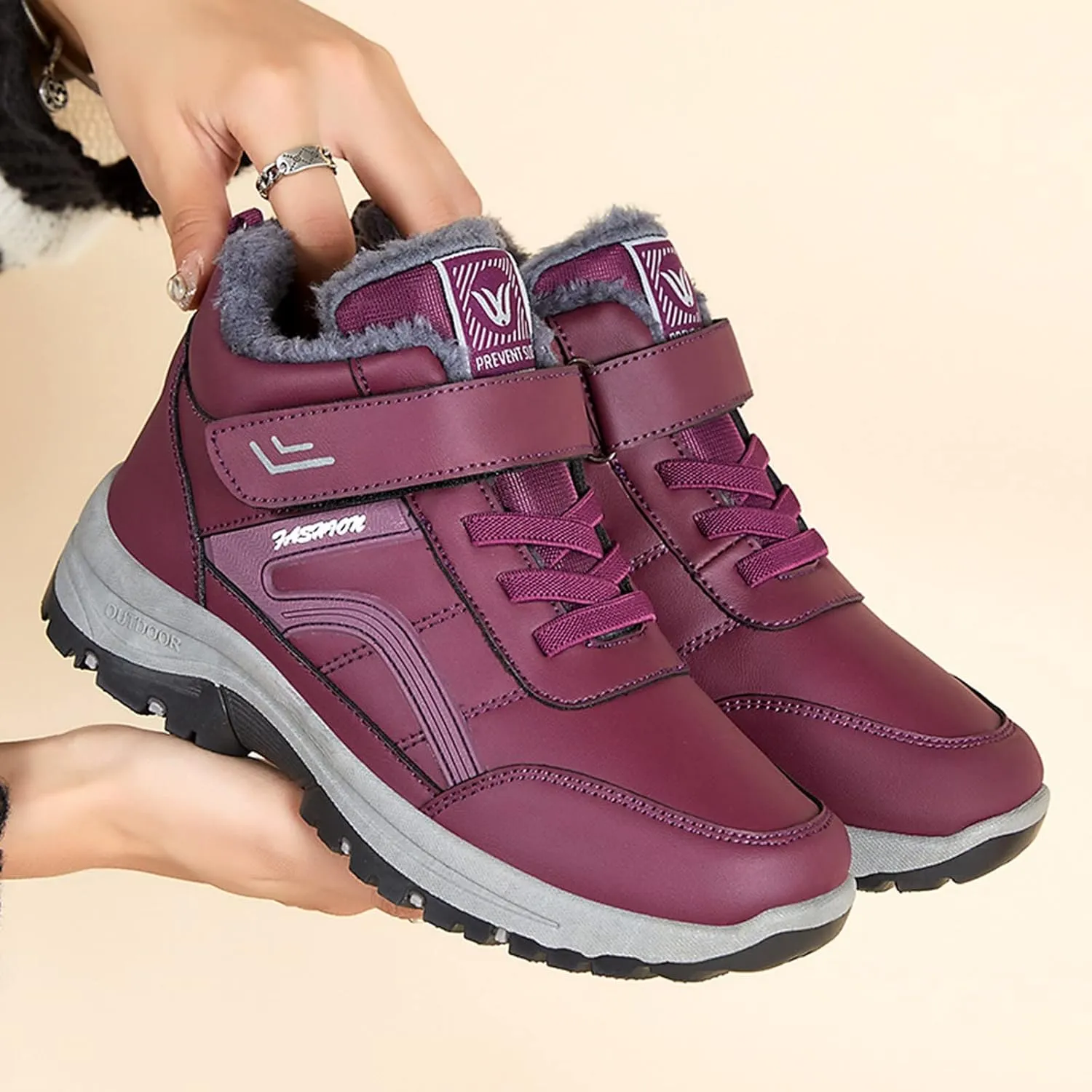 Winter Boots for Women Waterproof Wide Women Snow Boots Slip on Extra Wide Calf Winter Boots for Women Plus Size Womens Waterproof Snow Walking Boots Botas De Invierno Tacon Alto Para Mujer Elegantes