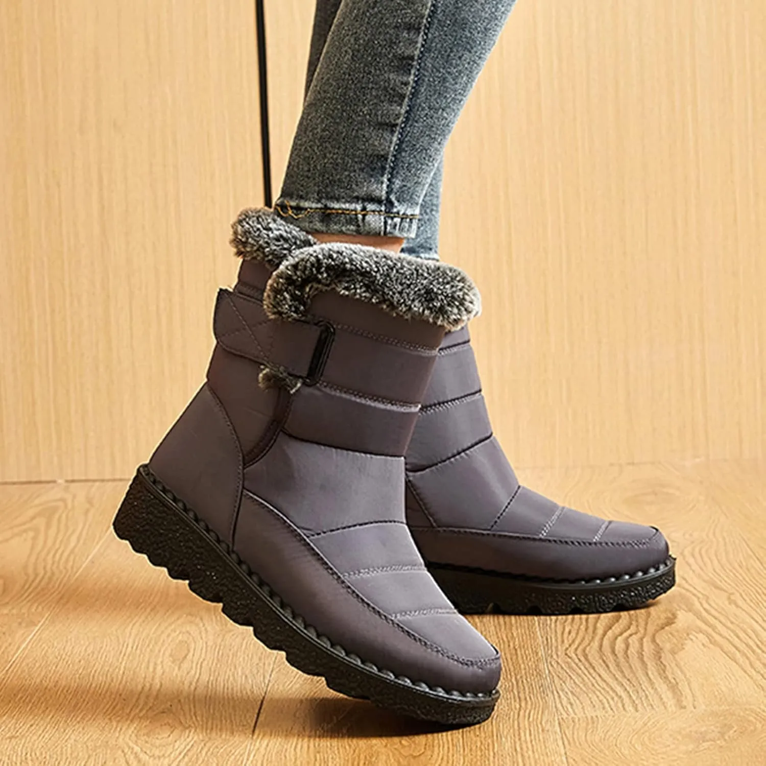 Winter Boots for Women Wide Width Waterproof Snow Boots for Women Size 7 Wide Slip on Boots for Women Ankle Booties Winter Womens Waterproof Boots Tall Tall Winter Boots for Women Pull on