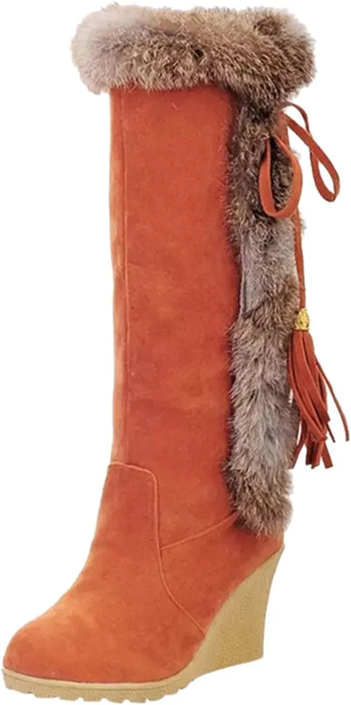 Winter Snow Boots for Women Slip on Women's Winter Boots Waterproof Warm Winter Boots for Women Waterproof Furry Womens Snow Shoes Dressy Botas De Trabajo Antideslizantes Y Waterproof Para Mujer