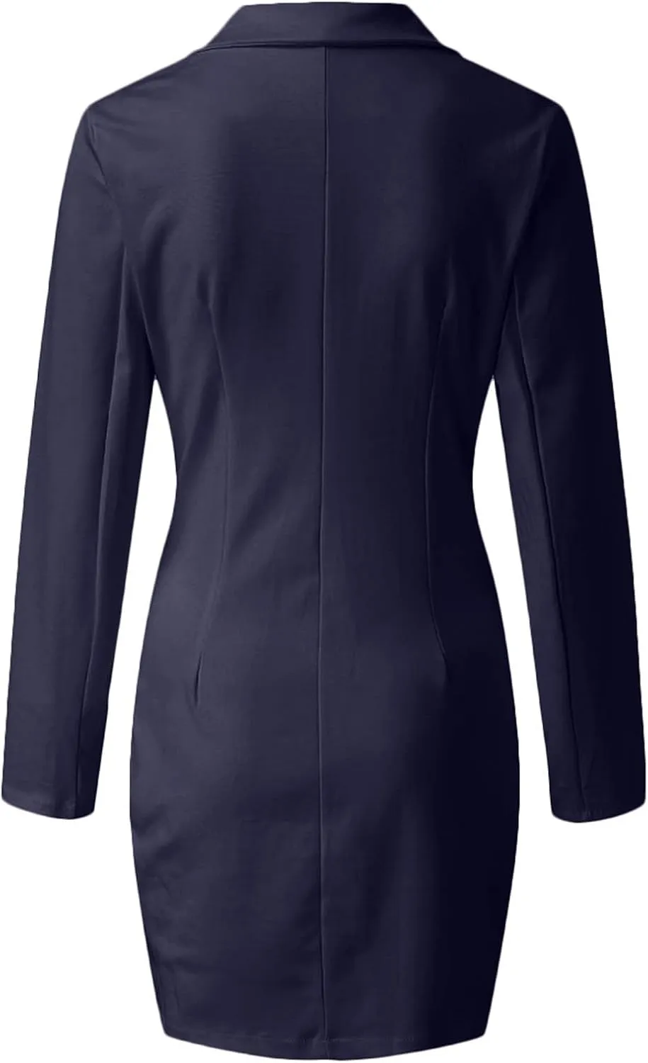 Women Blazer Dress Long Sleeve Notch Lapel Sexy Elegant Formal Suit Jackets Double Breasted Button Business Coat
