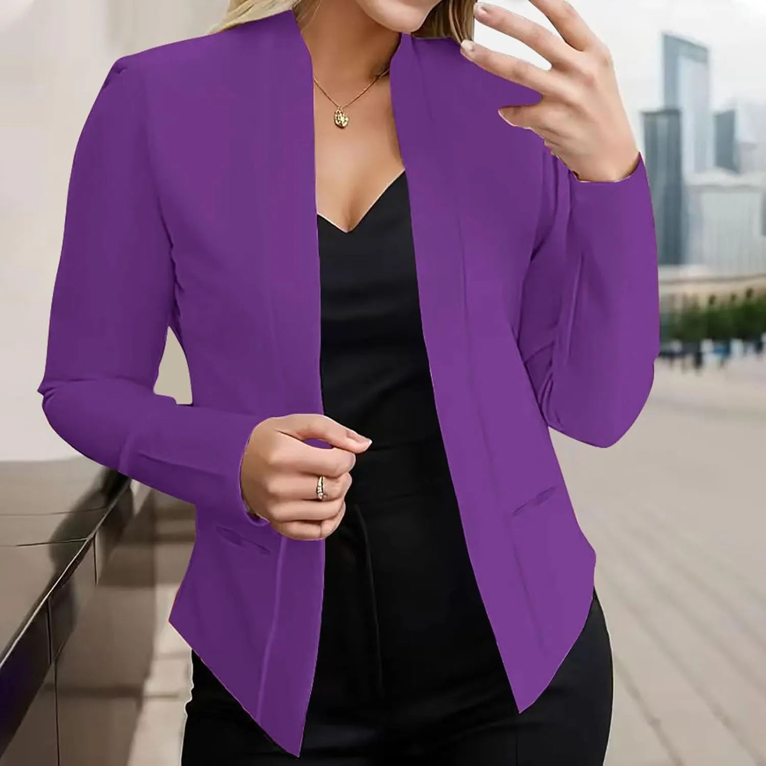 Women Blazers for Work Casual Stretchy Fall Long Sleeve Petite Blazer Business Work Suit Jackets Office