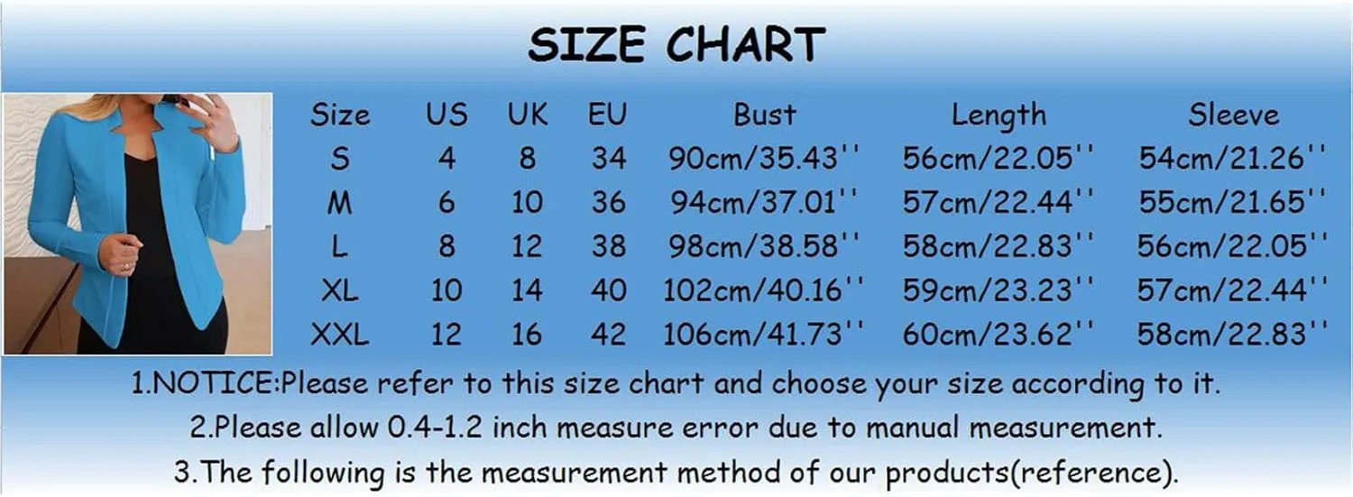 Women Bussiness Blazers Casual Open Front Long Sleeve Work Office Blazer Jacket Button Lapel Blazer 2024