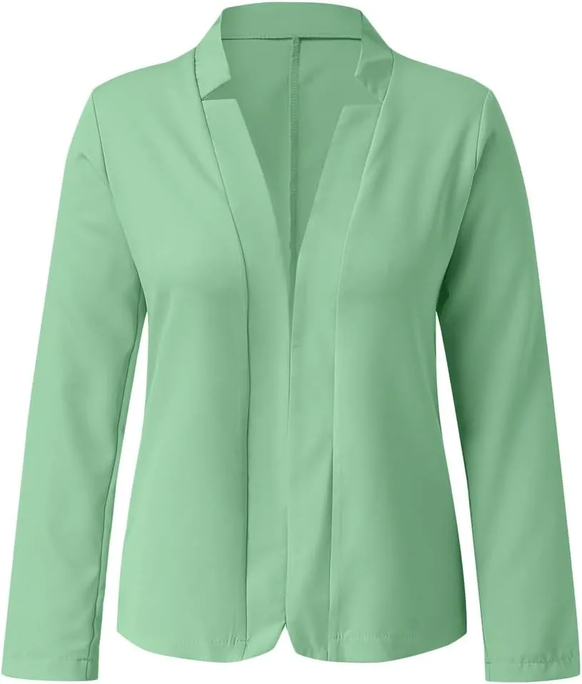 Women Bussiness Blazers Casual Open Front Long Sleeve Work Office Blazer Jacket Button Lapel Blazer 2024
