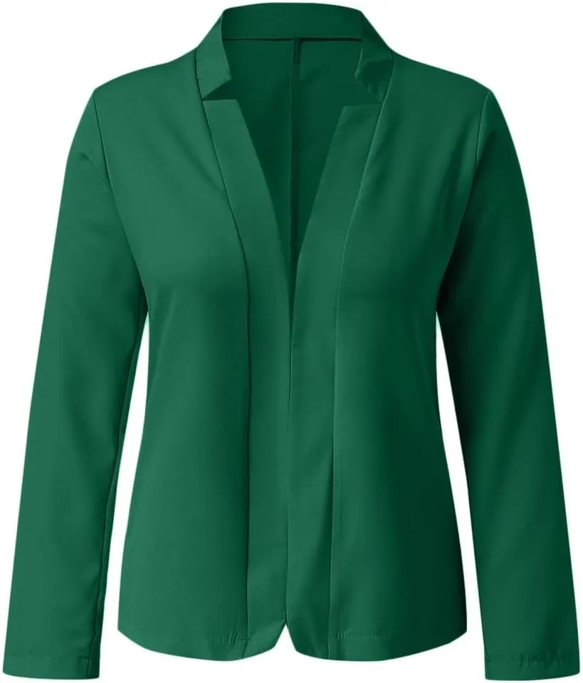 Women Bussiness Blazers Casual Open Front Long Sleeve Work Office Blazer Jacket Button Lapel Blazer 2024