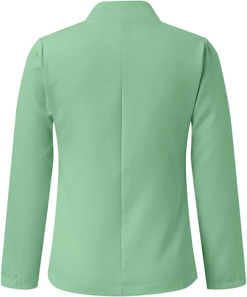 Women Bussiness Blazers Casual Open Front Long Sleeve Work Office Blazer Jacket Button Lapel Blazer 2024
