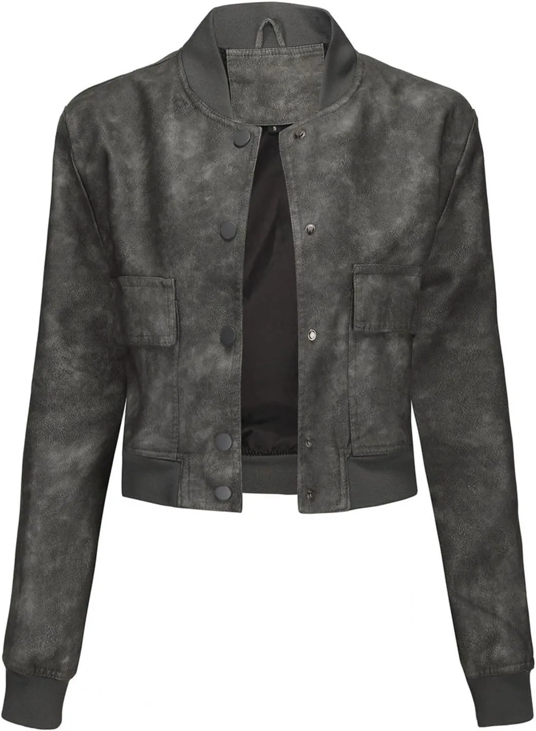 Women Faux Leather Blazer Jackets for Spring and Fall Fashion, Vegan Leather Button Down Coats, Motorcycle Jackets