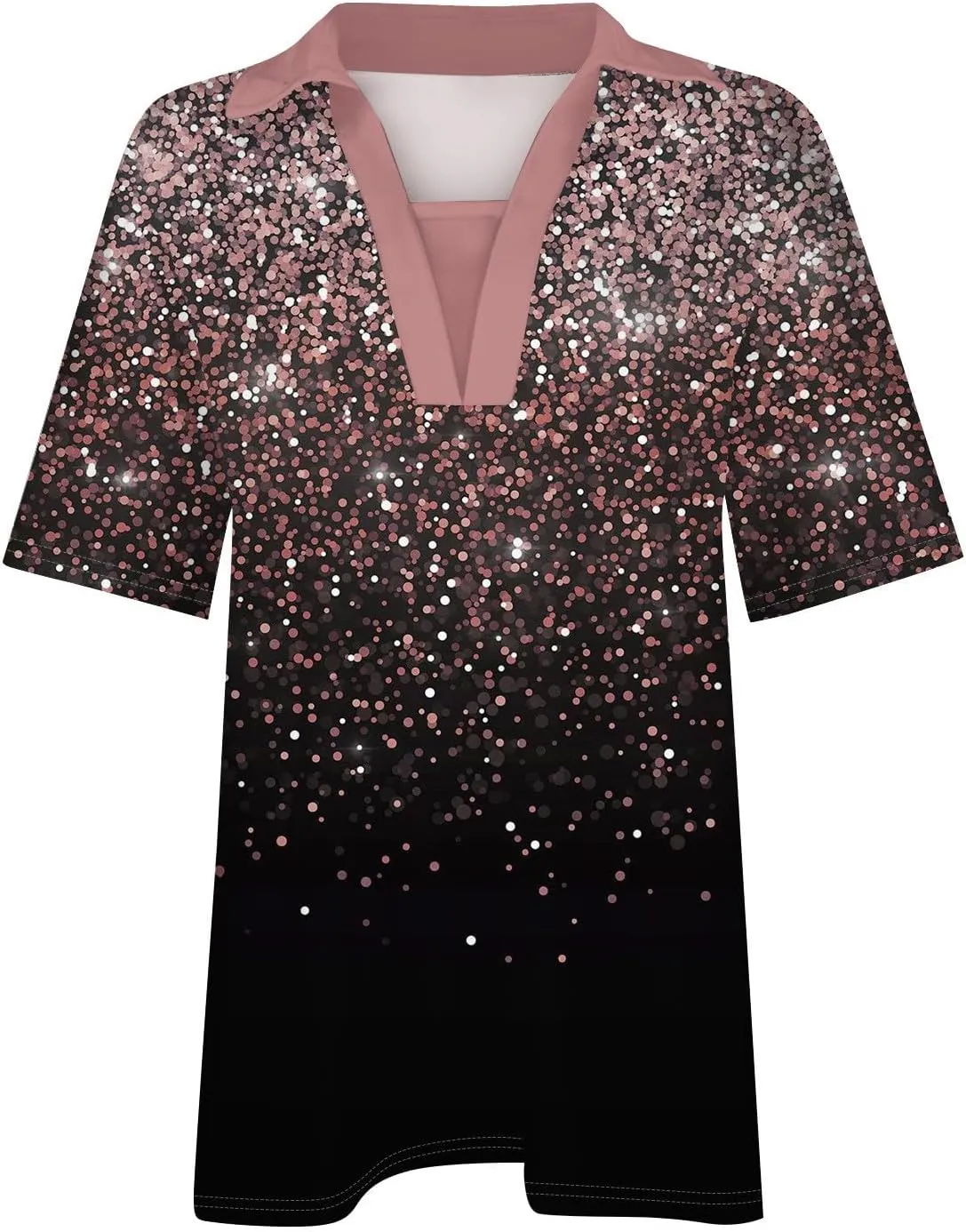 Women Floral Print 2024 Casual Tops V Neck Summer Blouse Shirt Lapel Collar Tunic Tops Trendy Dressy Ladies Clothing