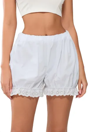 Women Gingham Bloomer Shorts Y2k Low Waist Lace Trim Boxer Shorts Ruffle Plaid Pjs Shorts Summer Lounge Shorts
