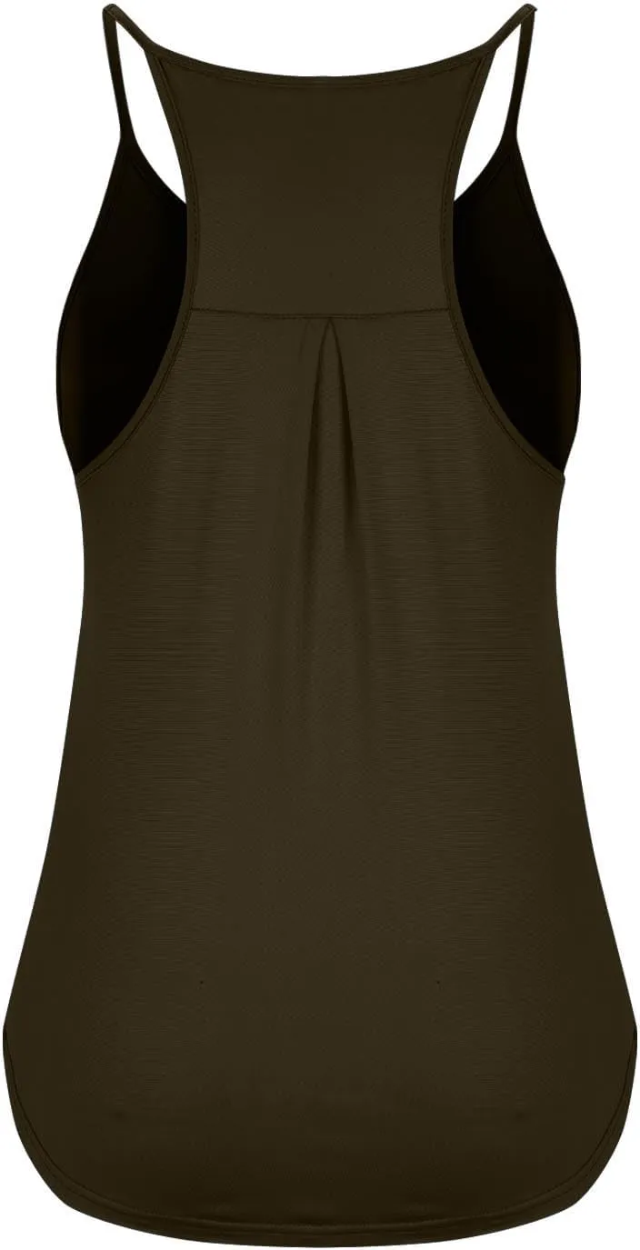 Women Workout Athletic Yoga Shirts Loose Fit Racerback Tank Tops Sleeveless Sports Tennis Shirt Round Neck Summer Top