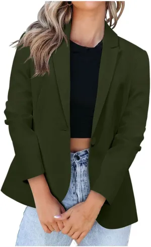 Womens Blazer Long Sleeve Work Office Jacket Blazer Casual Loose Lightweigth Summer Open Front Suit Jackets Outfit