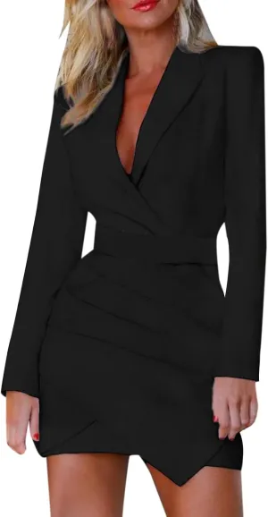 Womens Blazer Open Front Sexy Elegant Formal Suit Jackets Dress for Work Office Business Coat Foreign Jackets