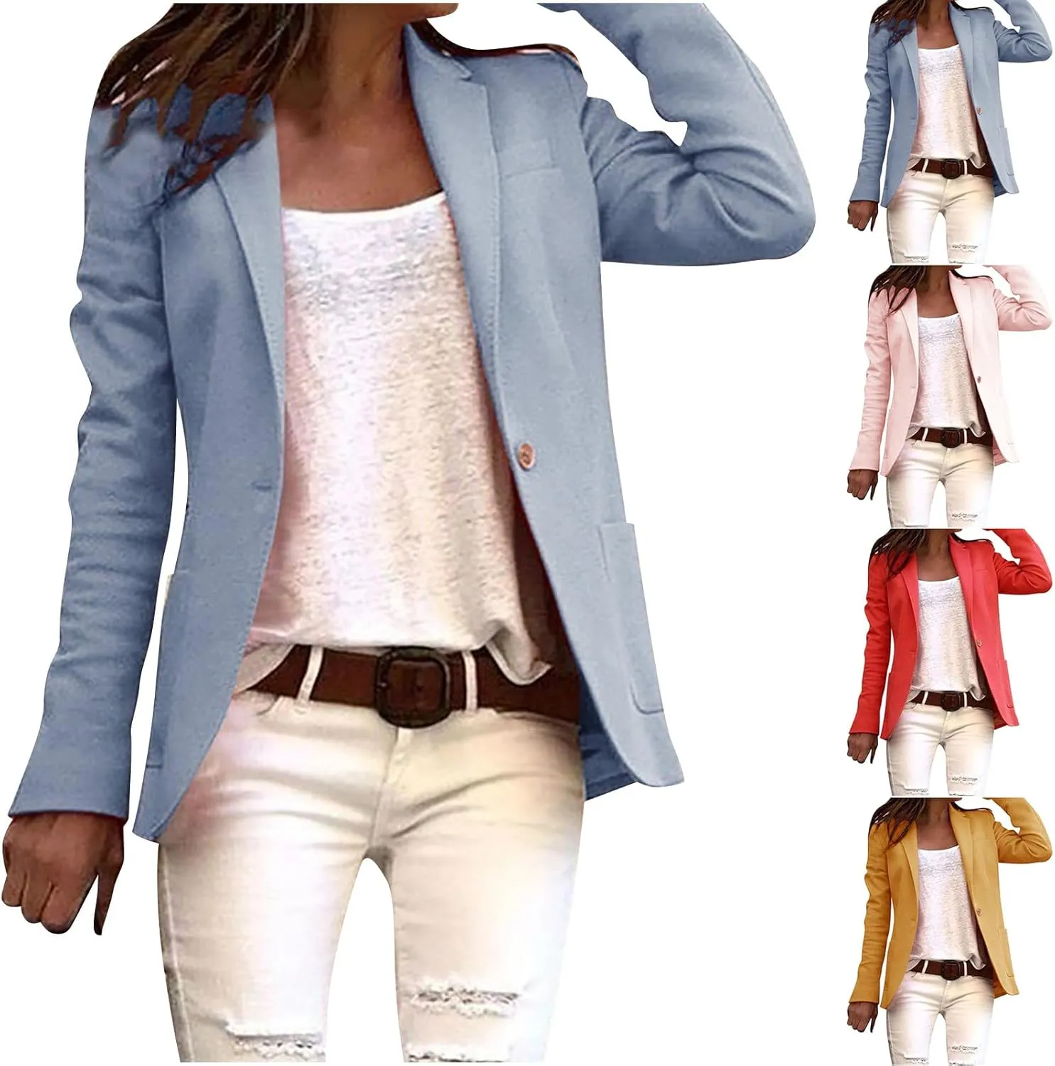 Women's Blazers & Suit Jackets Long Sleeve Lightweight Blazers Work Office Suit Jacket Business Casual Blazers