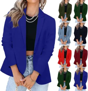 Womens Blazers for Work Casual Open Front Blazer Long Sleeve Work Office Jacket Lapel Collar Cardigan Jacket