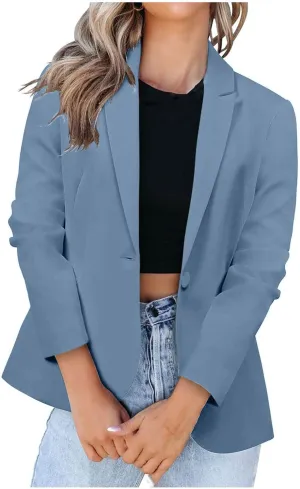 Womens Blazers for Work Casual Open Front Blazer Long Sleeve Work Office Jacket Lapel Collar Cardigan Jacket