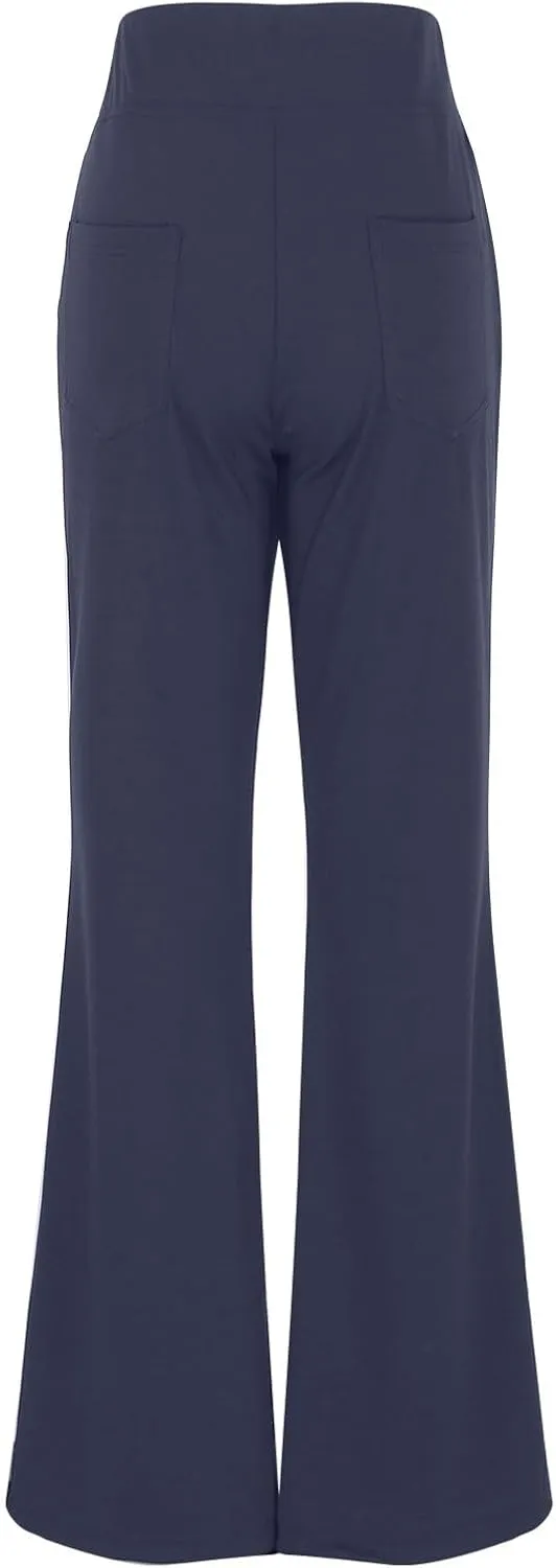 Womens Bootcut Yoga Pants with Pockets Casual Loose Wide Leg Pants High Waist Workout Tummy Control Work Pants