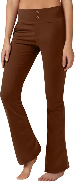 Womens Bootcut Yoga Pants with Pockets Casual Loose Wide Leg Pants High Waist Workout Tummy Control Work Pants