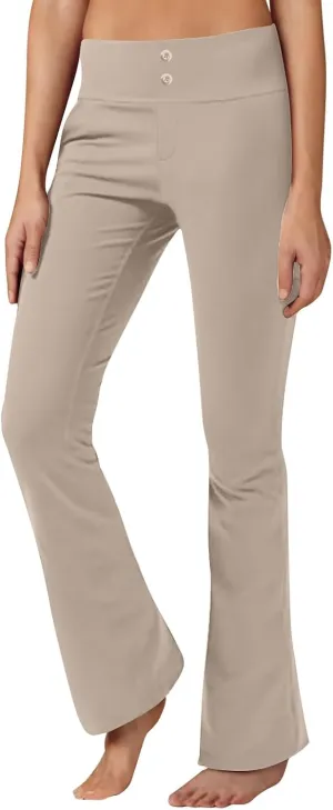 Womens Bootcut Yoga Pants with Pockets Casual Loose Wide Leg Pants High Waist Workout Tummy Control Work Pants