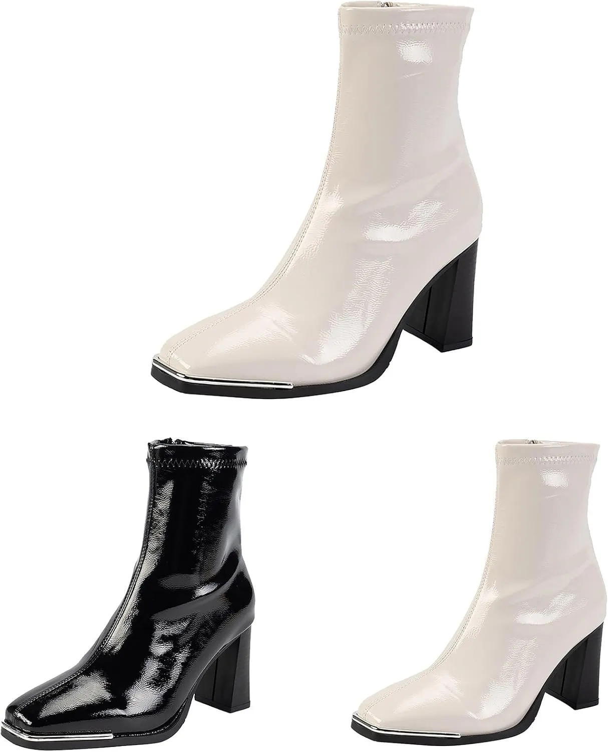Womens Booties Low Heel White Ankle Boots for Women Cowboy Boots Women Platform Black Boots for Women Ankle Boots Wedge for Women Leather White Ankle Boots for Women Low Heel