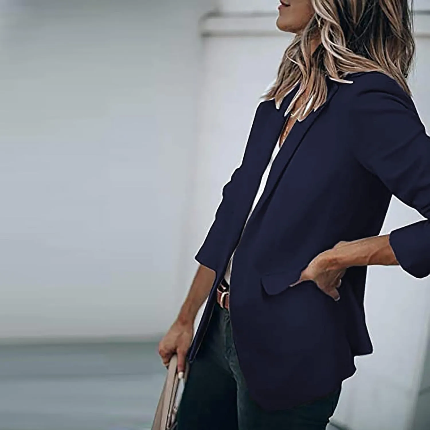 Womens Casual Blazers Open Front Long Sleeve Work Office Suit Jackets Blazer Plus Size Autumn Winter Outwears