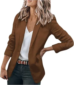 Womens Casual Blazers Open Front Long Sleeve Work Office Suit Jackets Blazer Plus Size Autumn Winter Outwears