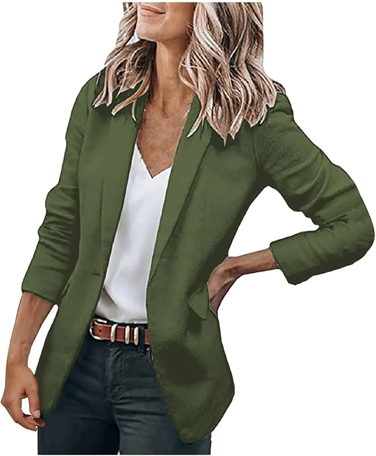 Womens Casual Blazers Open Front Long Sleeve Work Office Suit Jackets Blazer Plus Size Autumn Winter Outwears