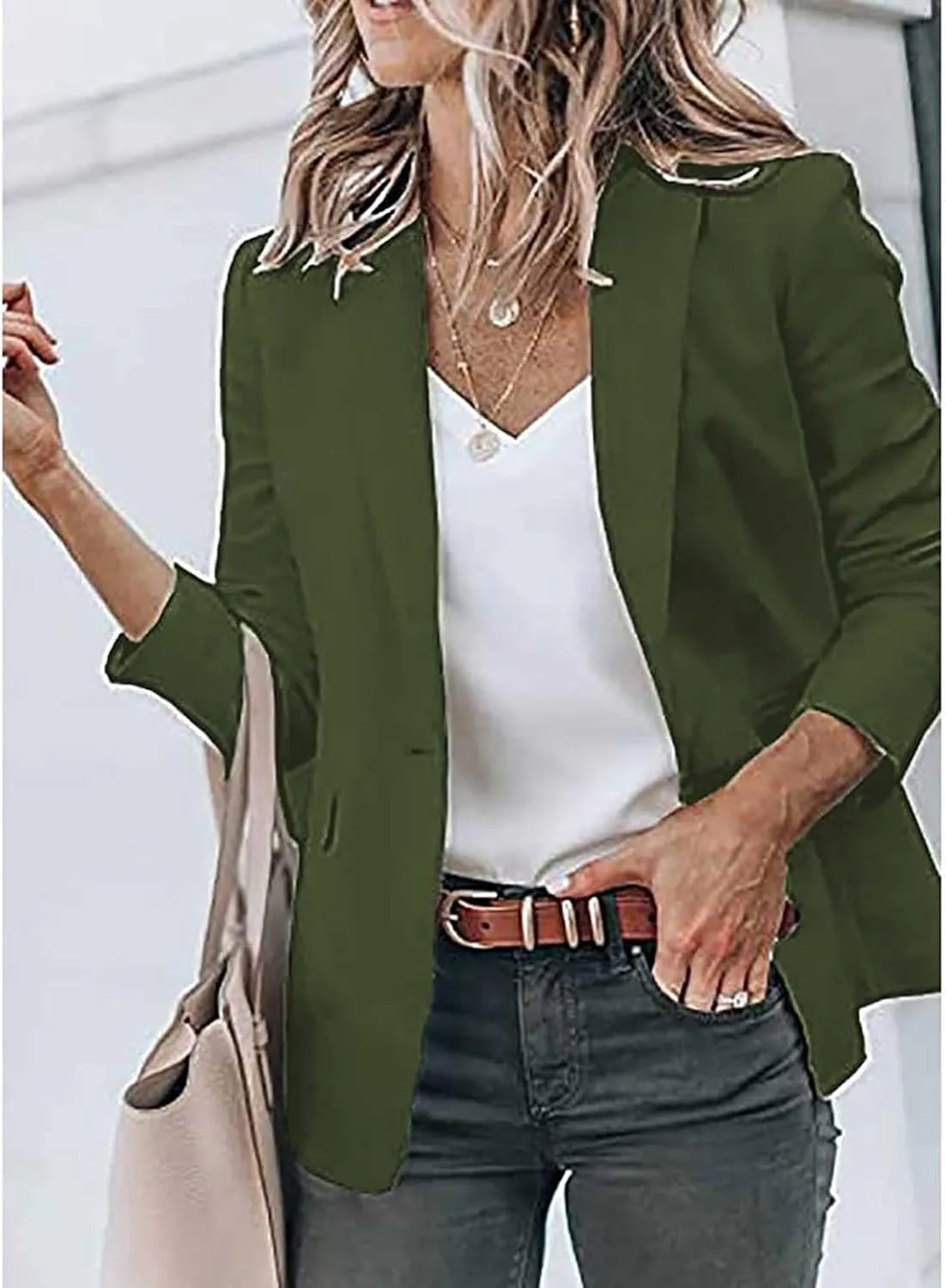 Womens Casual Blazers Open Front Long Sleeve Work Office Suit Jackets Blazer Plus Size Autumn Winter Outwears