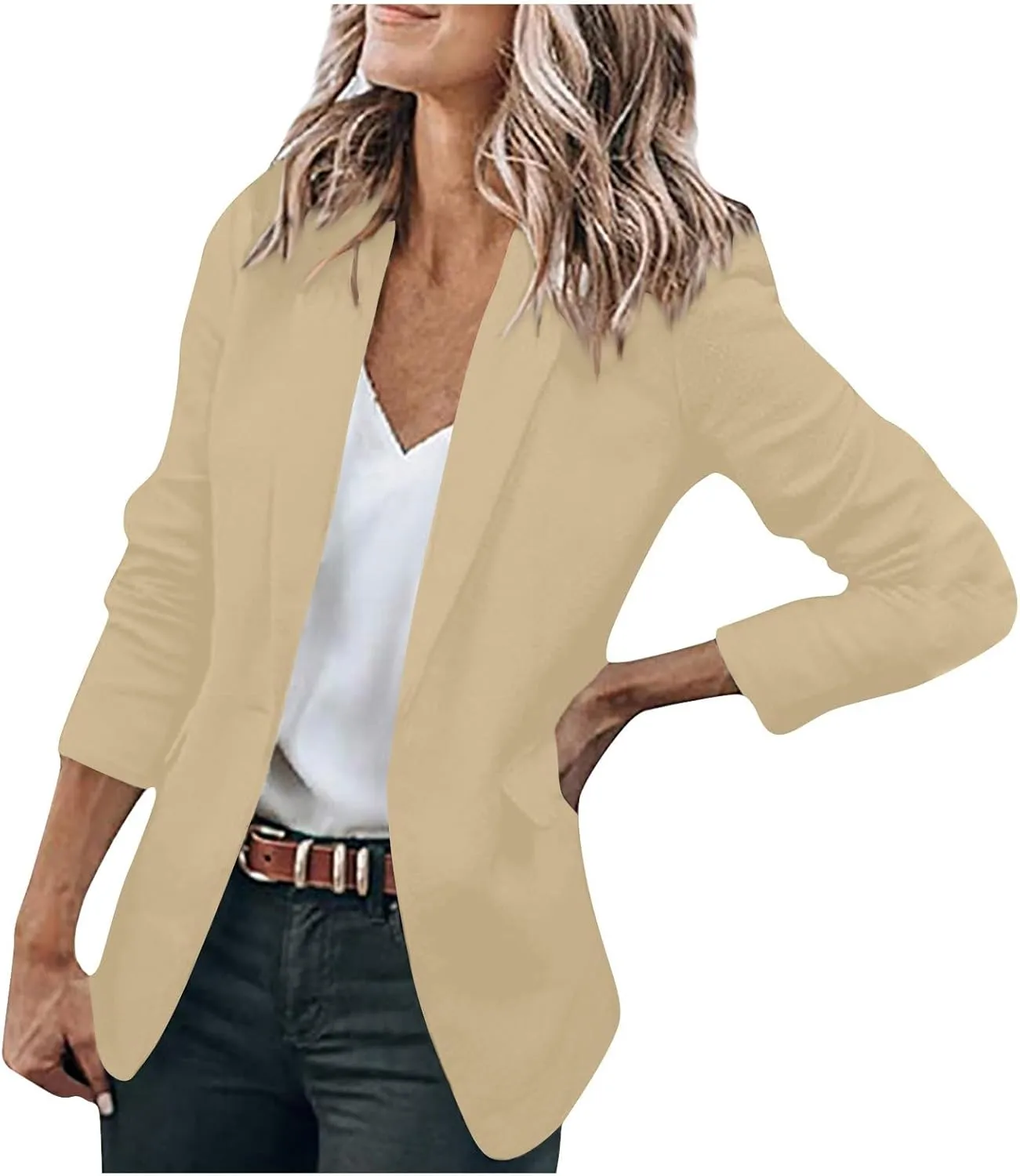Womens Casual Blazers Open Front Long Sleeve Work Office Suit Jackets Blazer Plus Size Autumn Winter Outwears