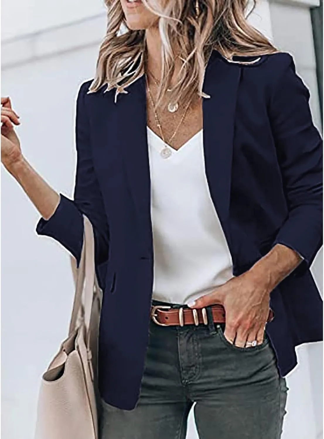 Womens Casual Blazers Open Front Long Sleeve Work Office Suit Jackets Blazer Plus Size Autumn Winter Outwears