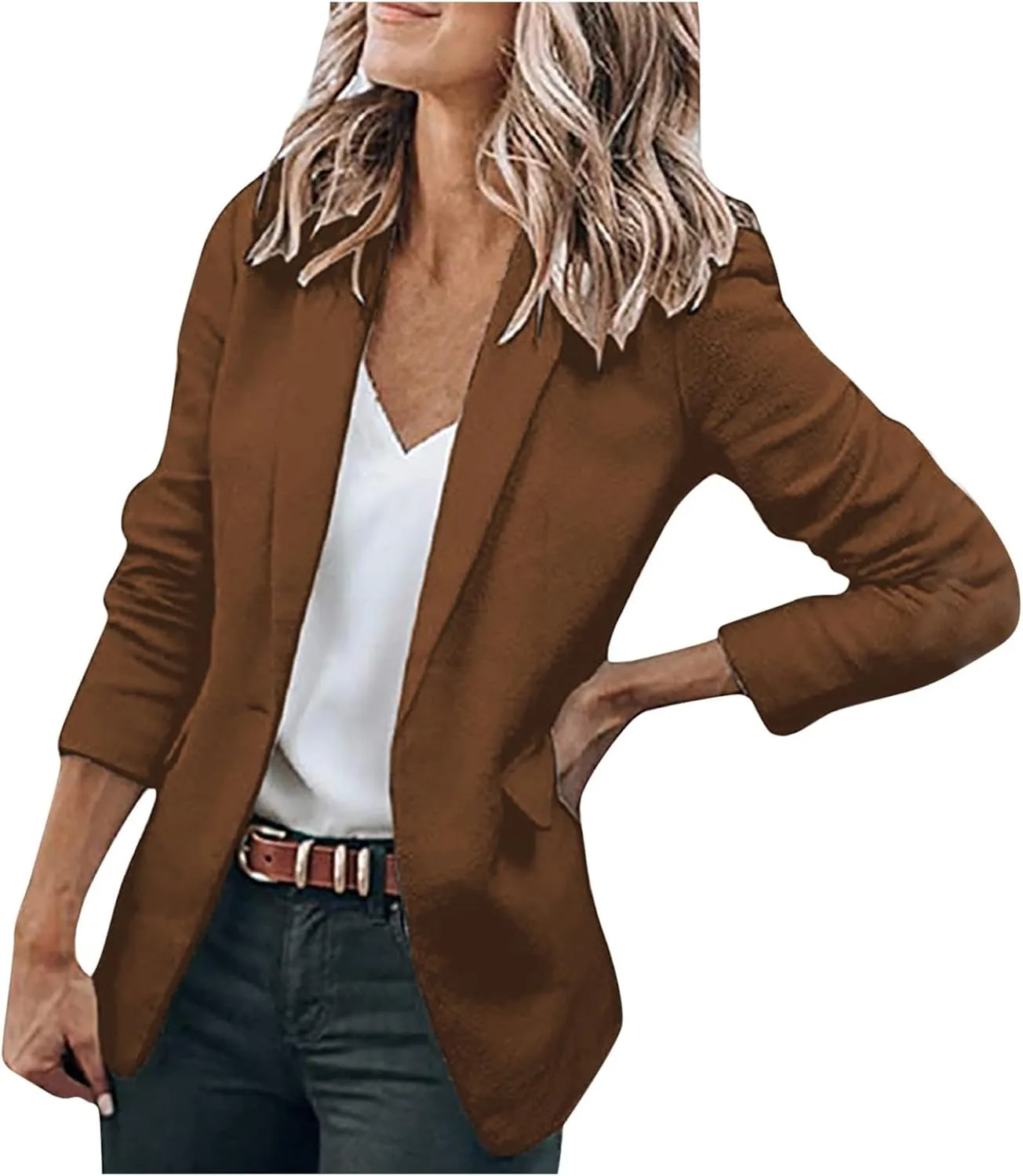 Womens Casual Blazers Open Front Long Sleeve Work Office Suit Jackets Blazer Plus Size Autumn Winter Outwears