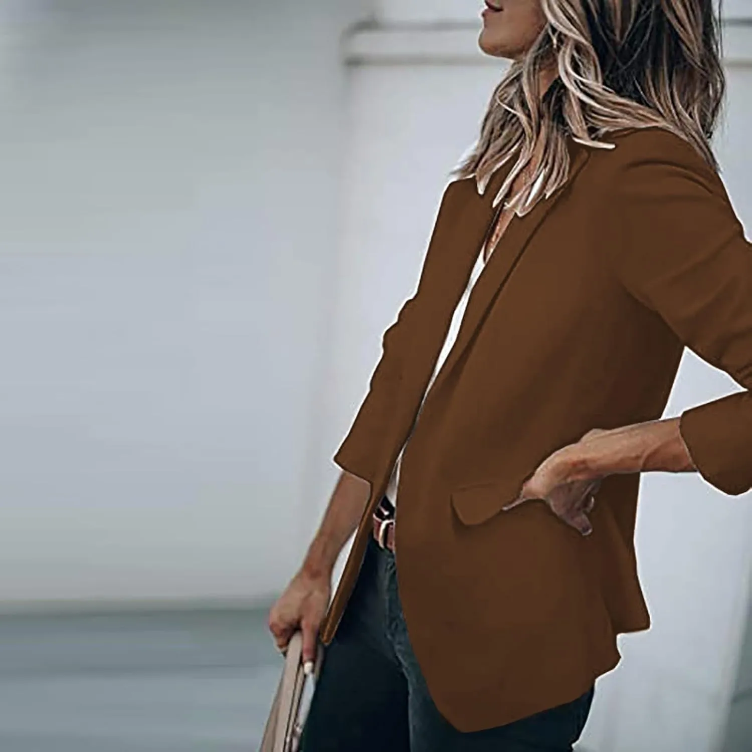 Womens Casual Blazers Open Front Long Sleeve Work Office Suit Jackets Blazer Plus Size Autumn Winter Outwears