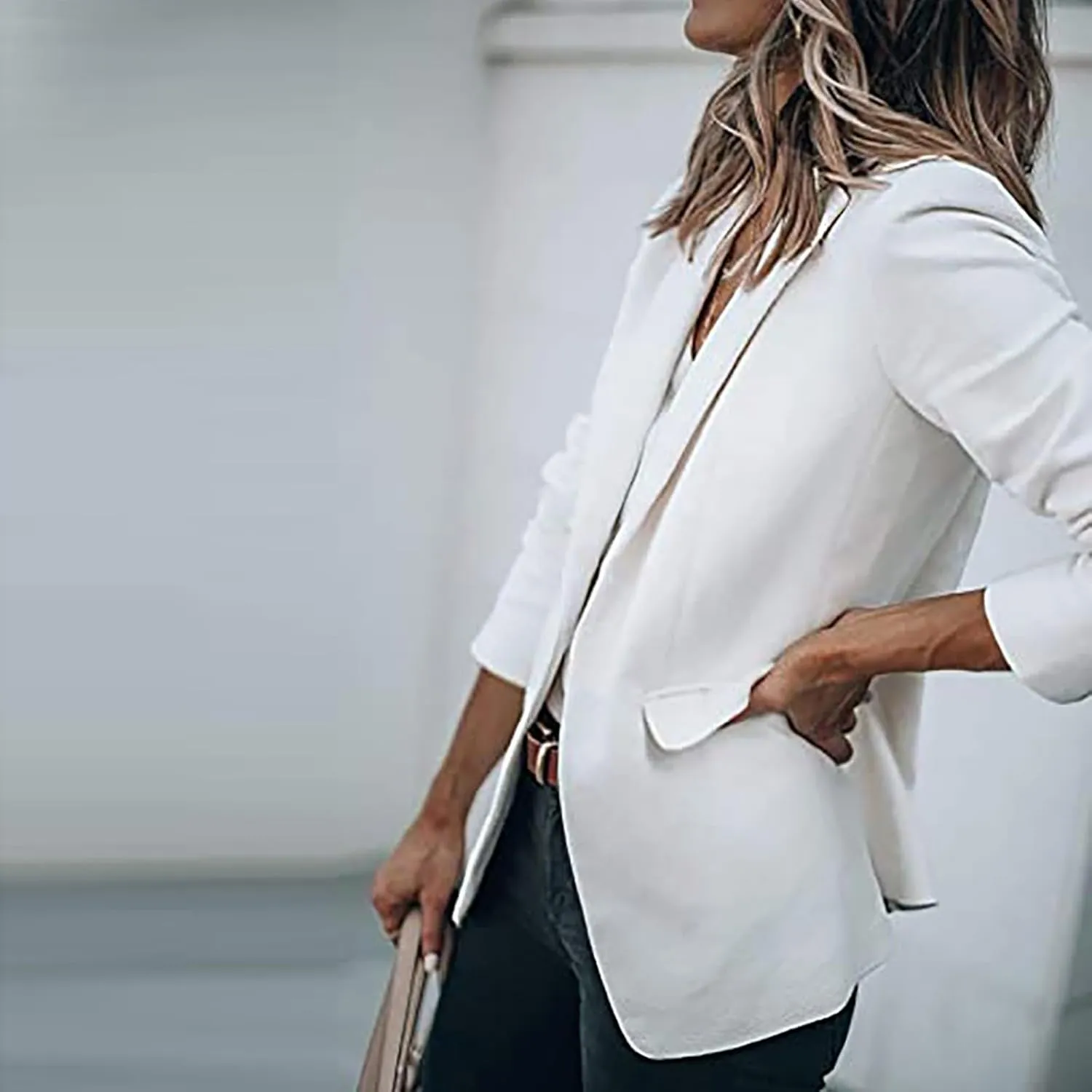 Womens Casual Blazers Open Front Long Sleeve Work Office Suit Jackets Blazer Plus Size Autumn Winter Outwears