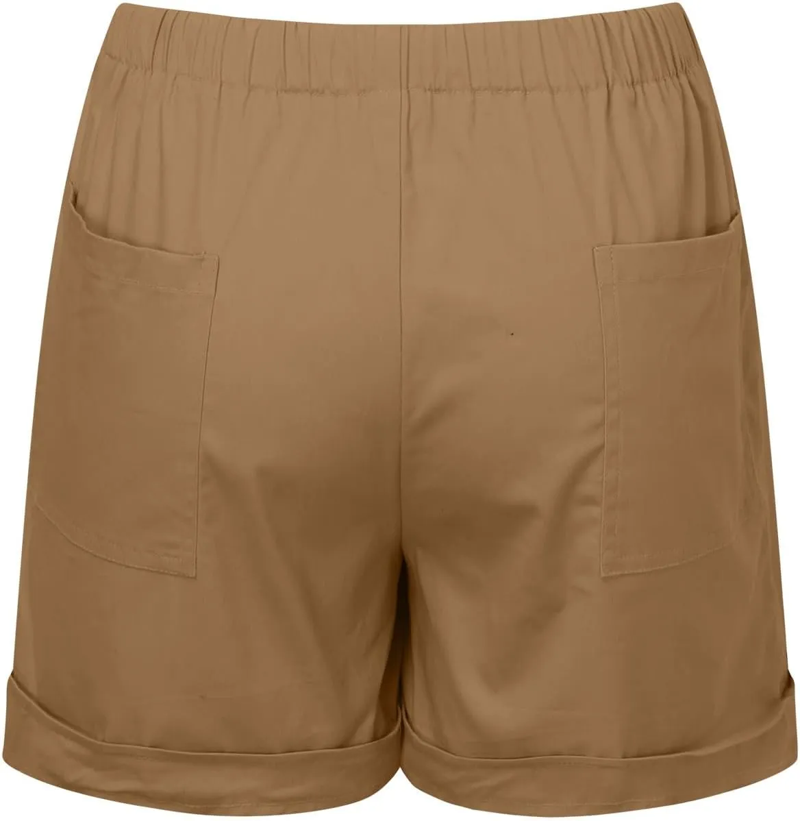 Womens Casual Drawstring Shorts Summer Elastic Waist Shorts Pocketed Pants Comfy Short