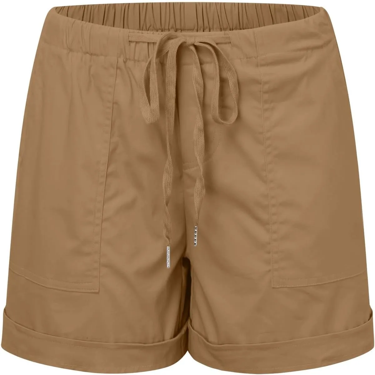 Womens Casual Drawstring Shorts Summer Elastic Waist Shorts Pocketed Pants Comfy Short