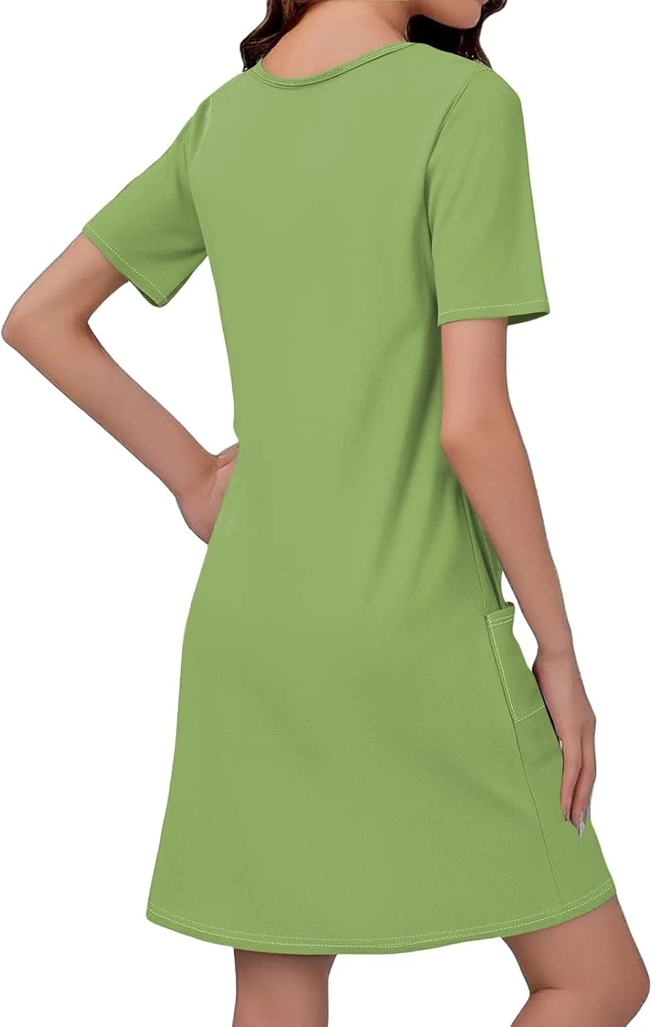 Women's Casual Dreesses 2025 Summer Boho Midi Dress Short Sleeve T Shirts Dress Beach Vacation Swimsuit Coverup