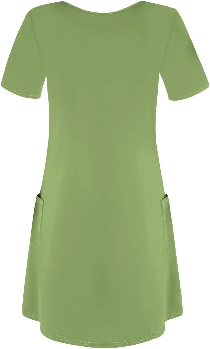Women's Casual Dreesses 2025 Summer Boho Midi Dress Short Sleeve T Shirts Dress Beach Vacation Swimsuit Coverup