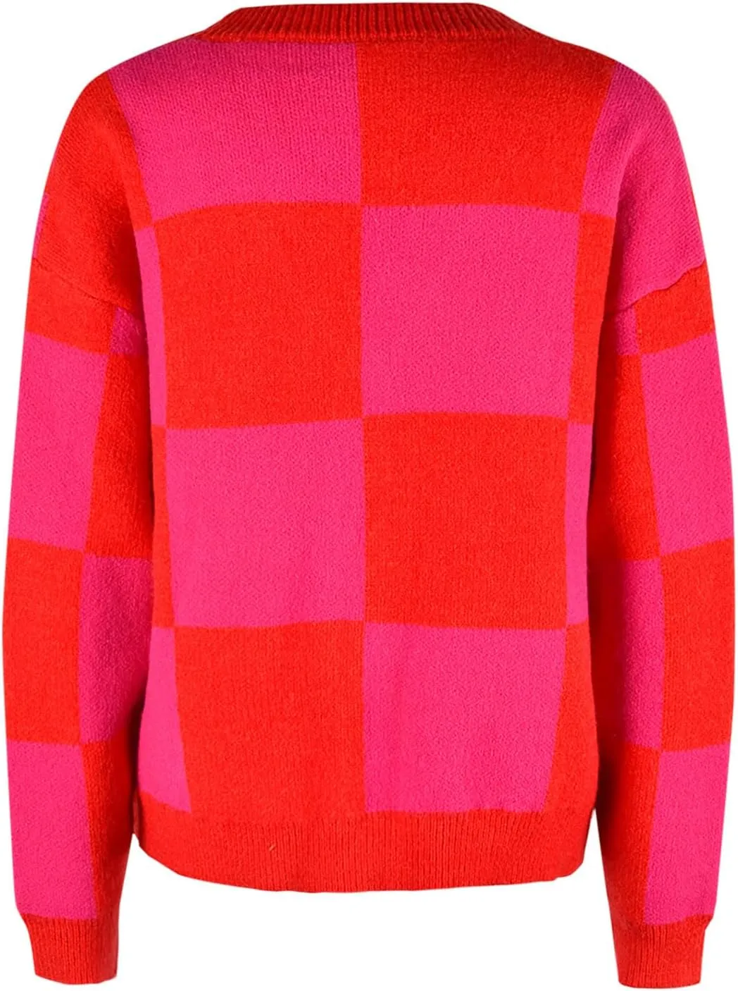 Women's Checkered Cardigan Long Sleeve V Neck Button Down Lightweight Cropped Sweaters Casual Soft Knitted Outerwear