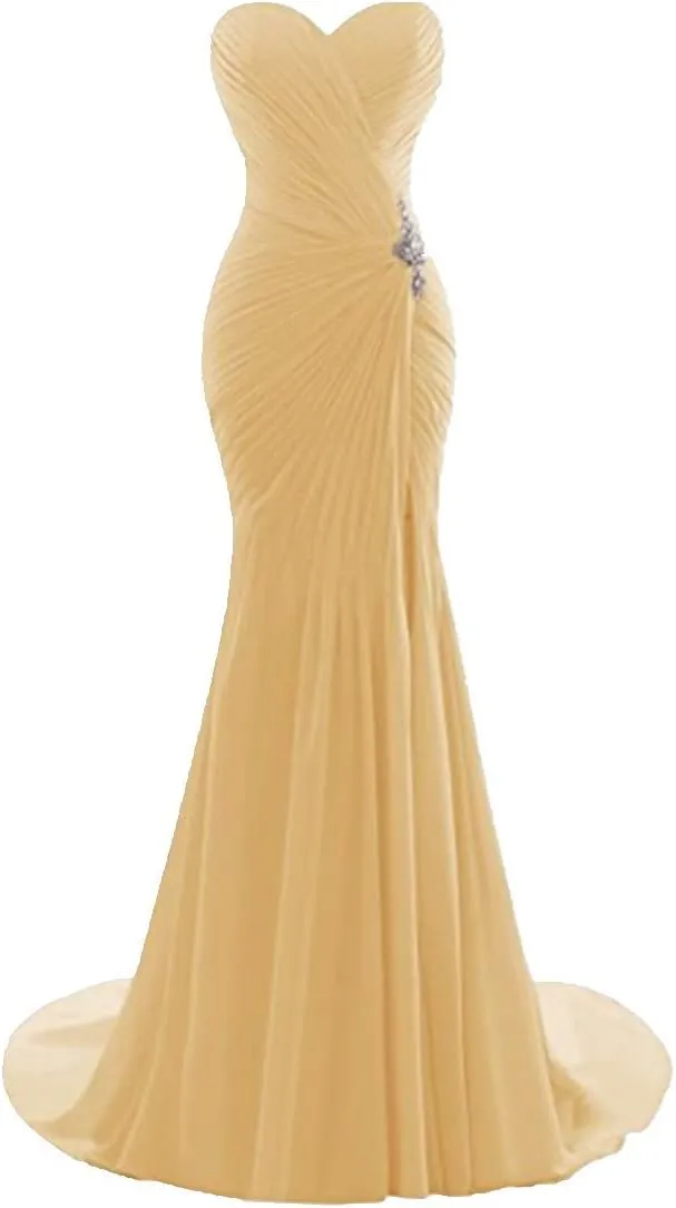 Women's Chiffon Evening Dresses Off Shoulder Long Prom Dresses Mermaid