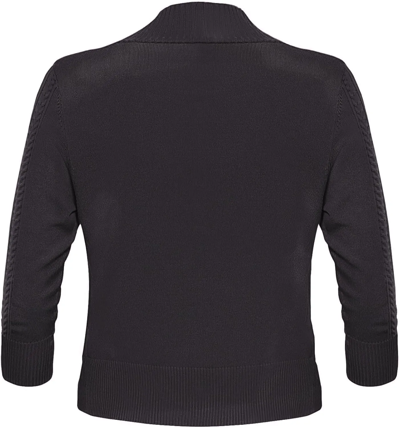 Women's Cropped Cardigan Sweater 3/4 Sleeve Open Front Bolero Shrug Sweaters Soft Cotton Knit Jacket Top