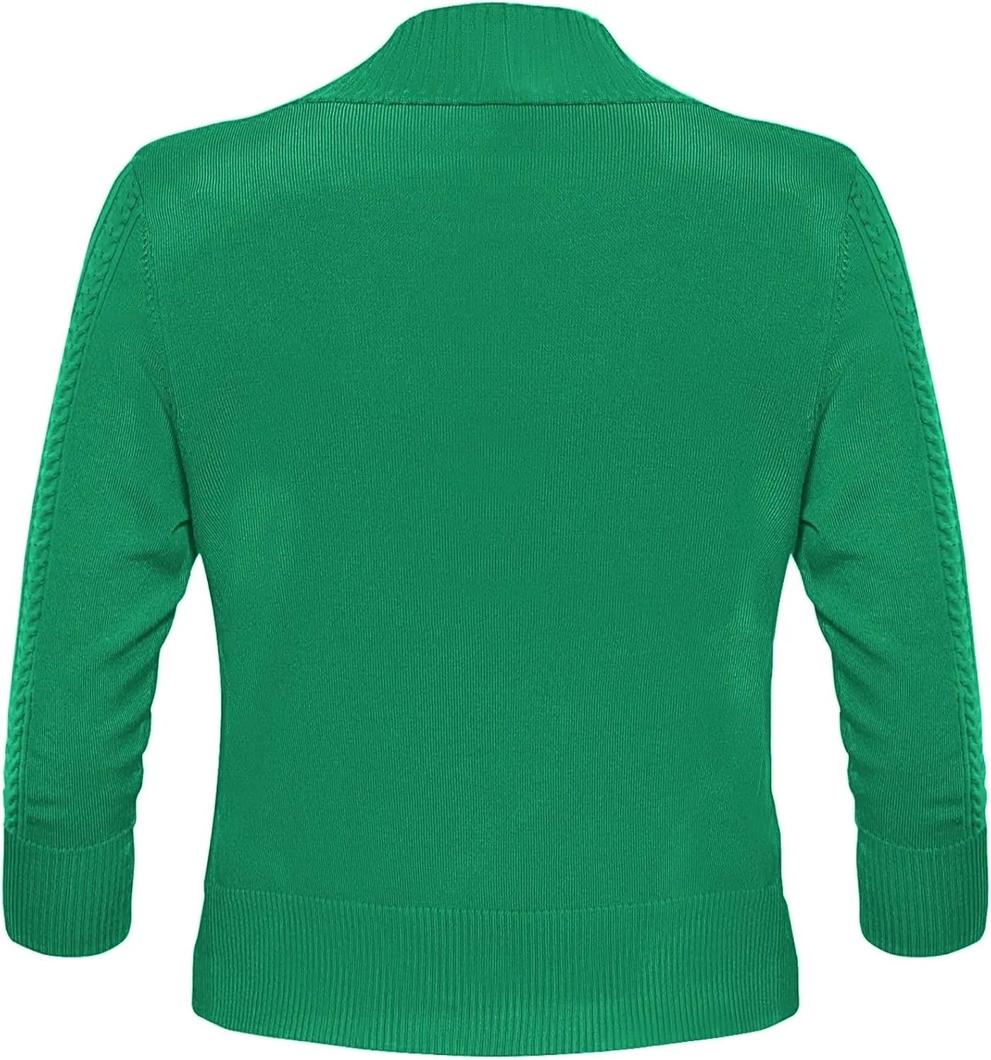 Women's Cropped Cardigan Sweater 3/4 Sleeve Open Front Bolero Shrug Sweaters Soft Cotton Knit Jacket Top