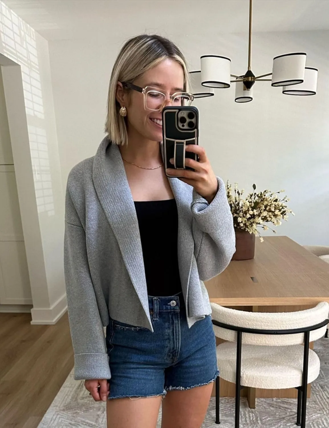 Womens Cropped Cardigan Sweaters Chunky Knit Shawl Collar Sweater Jacket Trendy Fall Winter Cardigans