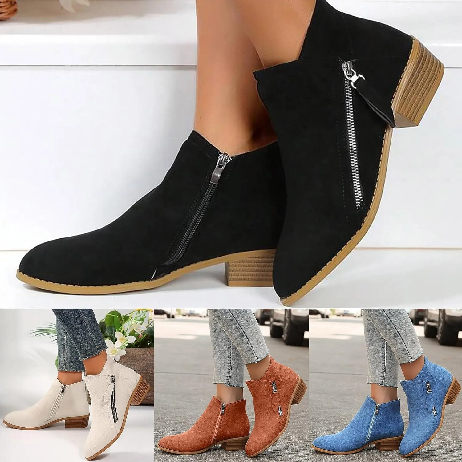 Women's Fashion Ankle Boots Casual Ankle Booties Women Comfortable Ankle Boots Outdoor Short Boots Fashionable