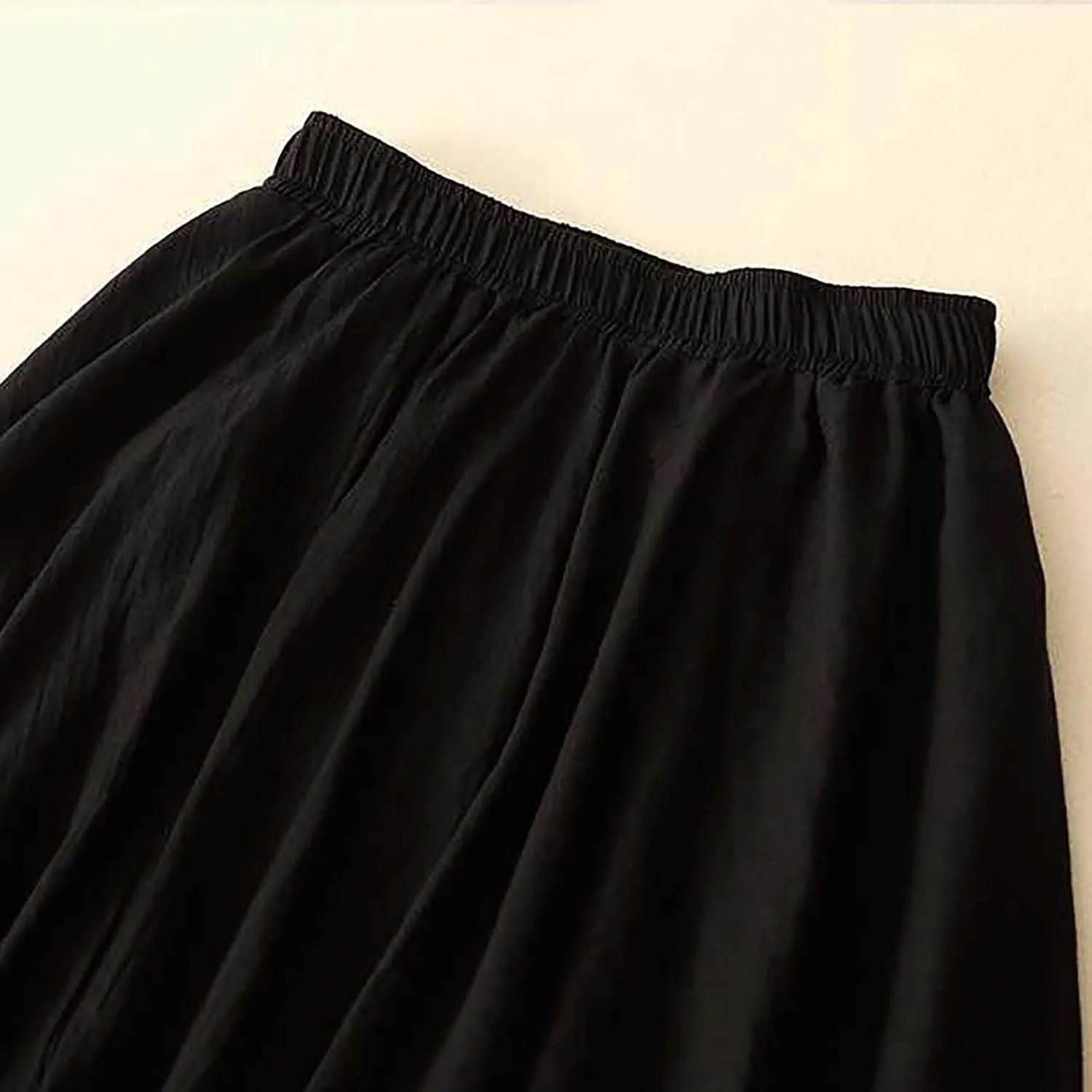 Women's Fashion Skirts Elastic High Waist Skirt Tulle Ruffle Pleated A-Line Swing Midi Skirt Casual Skirt for Women