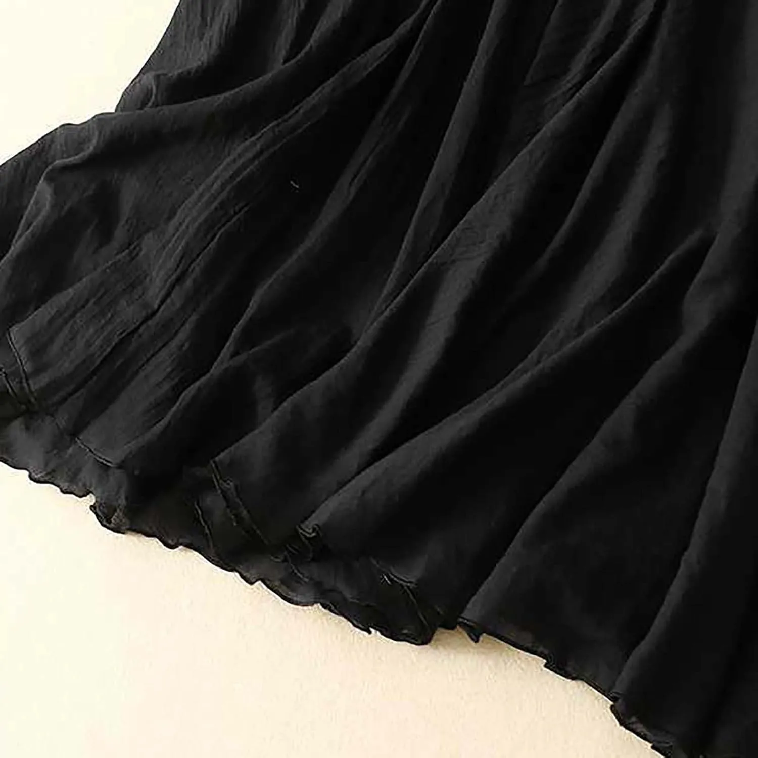 Women's Fashion Skirts Elastic High Waist Skirt Tulle Ruffle Pleated A-Line Swing Midi Skirt Casual Skirt for Women