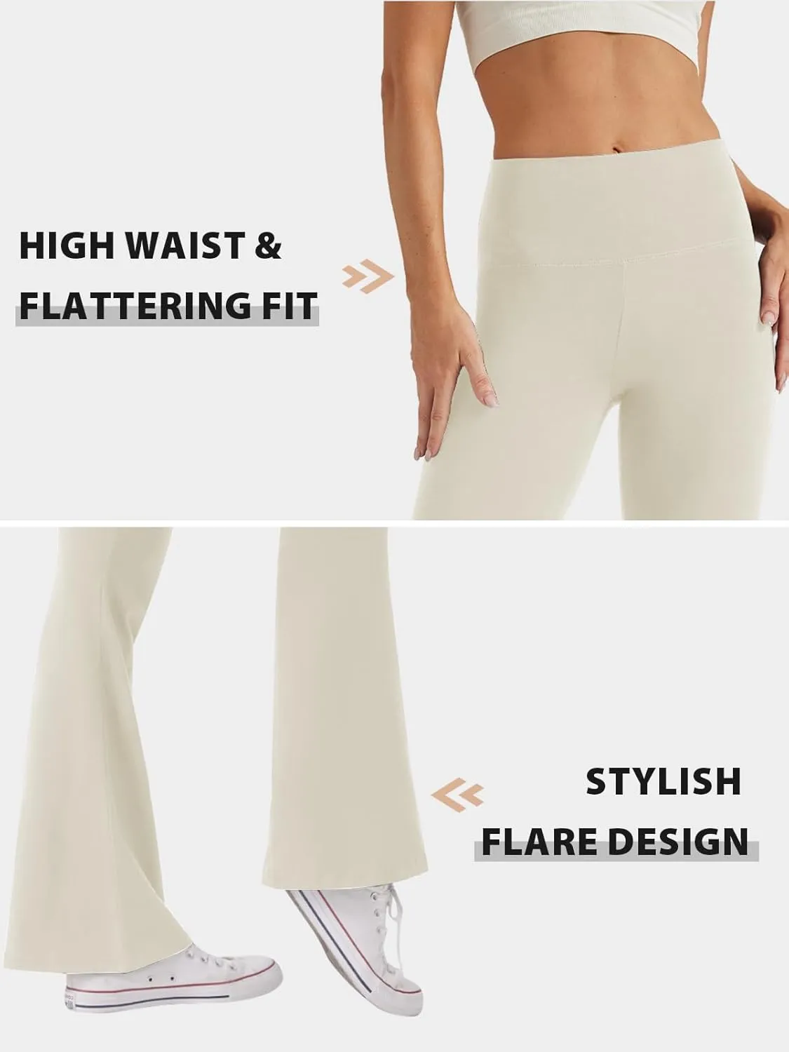Women's High Waist Bootcut Yoga Pants Tummy Control Workout Flare Leggings