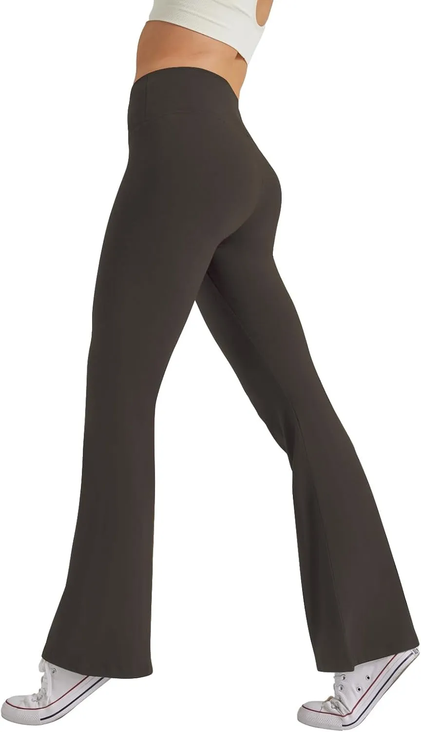 Women's High Waist Bootcut Yoga Pants Tummy Control Workout Flare Leggings