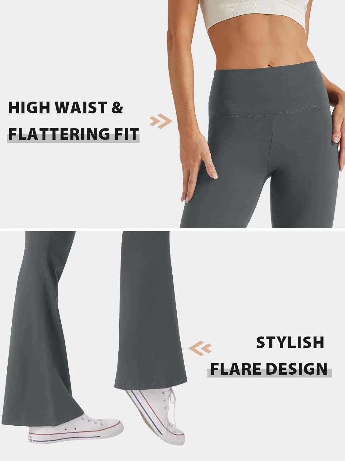 Women's High Waist Bootcut Yoga Pants Tummy Control Workout Flare Leggings