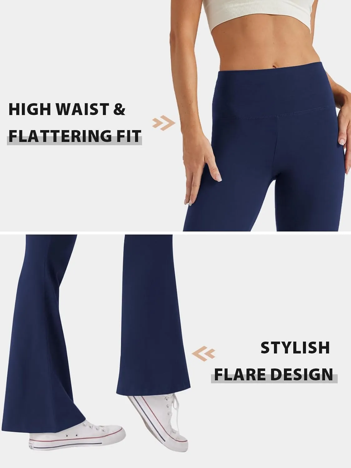 Women's High Waist Bootcut Yoga Pants Tummy Control Workout Flare Leggings