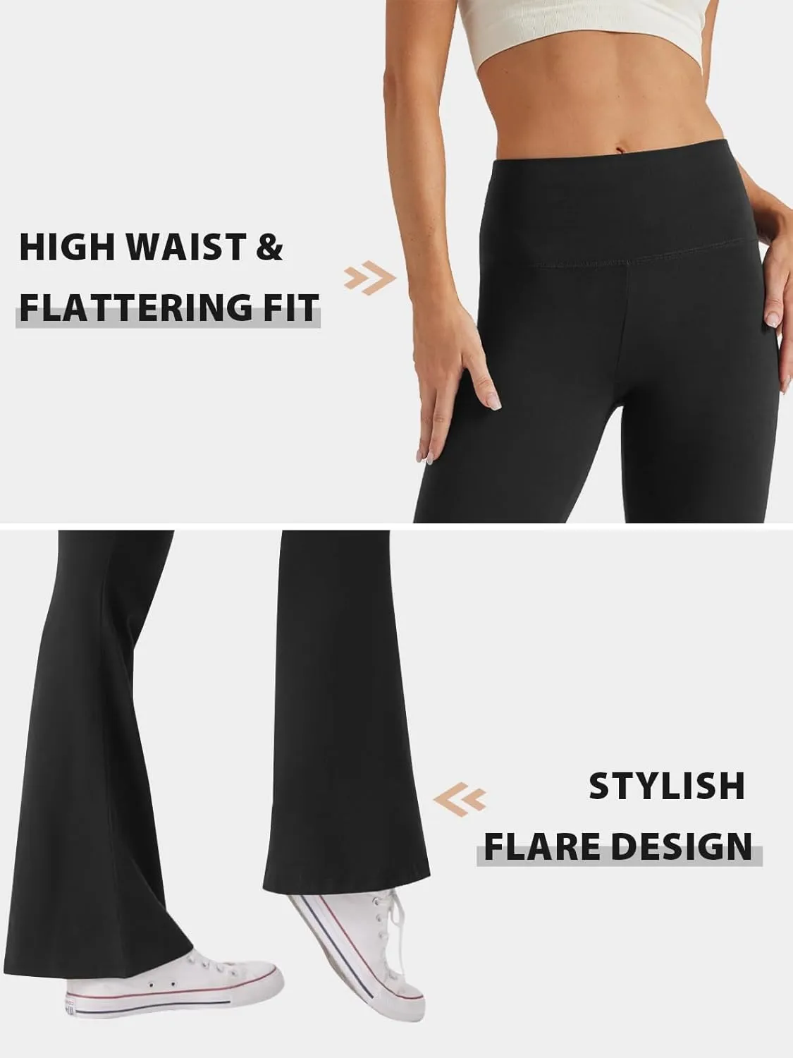 Women's High Waist Bootcut Yoga Pants Tummy Control Workout Flare Leggings