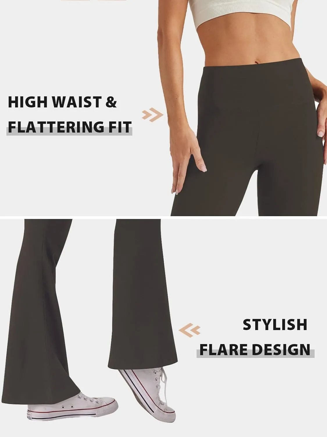 Women's High Waist Bootcut Yoga Pants Tummy Control Workout Flare Leggings