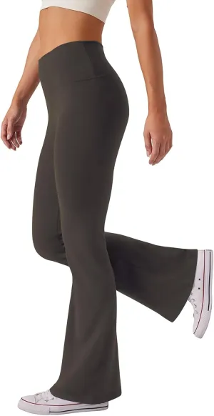 Women's High Waist Bootcut Yoga Pants Tummy Control Workout Flare Leggings